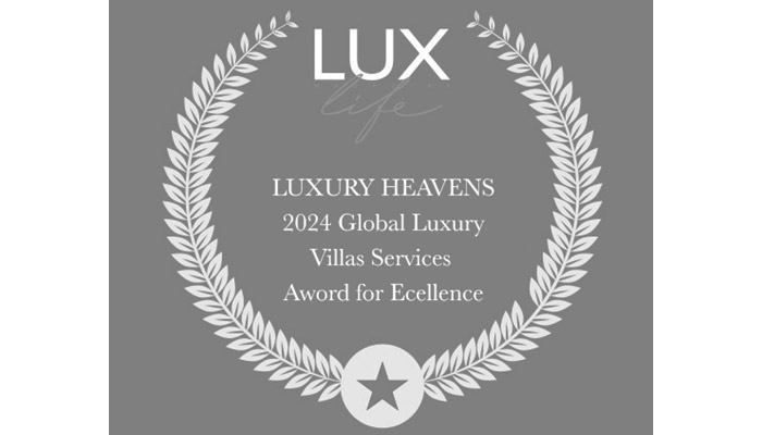 Luxury Heavens Villa Services Award